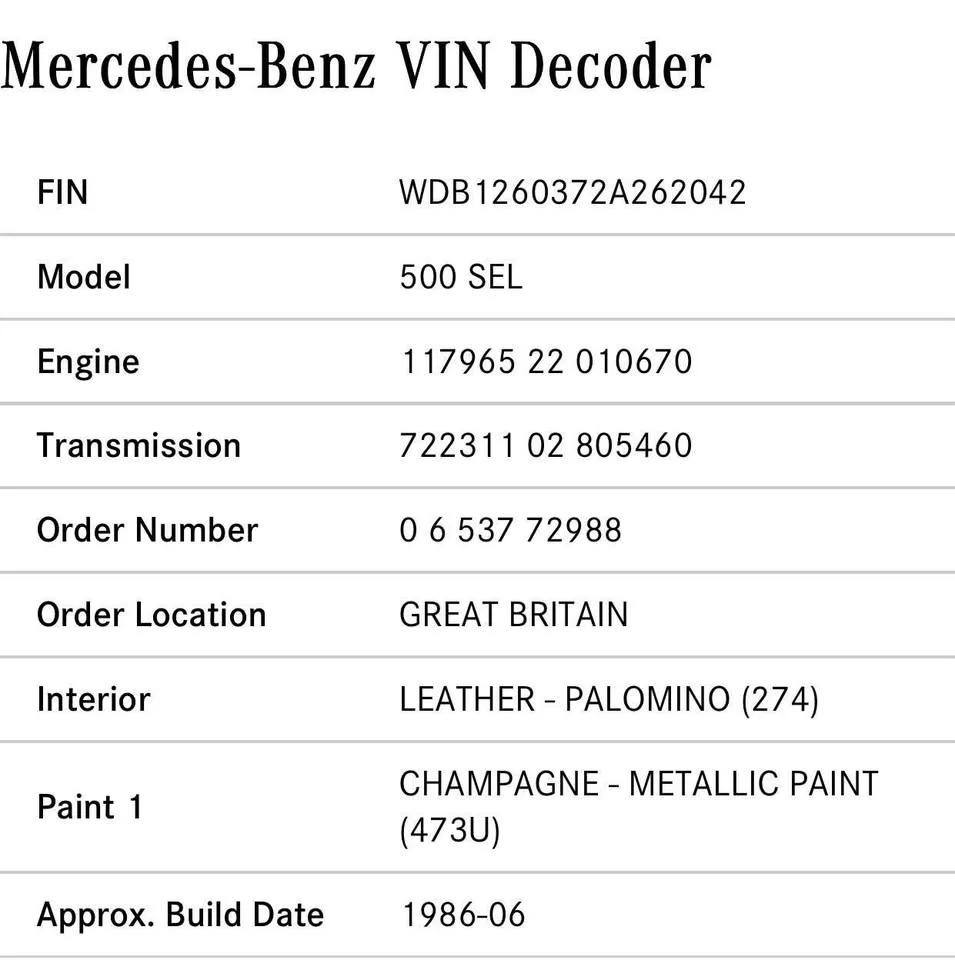 1987 Benz S-Class W126 3